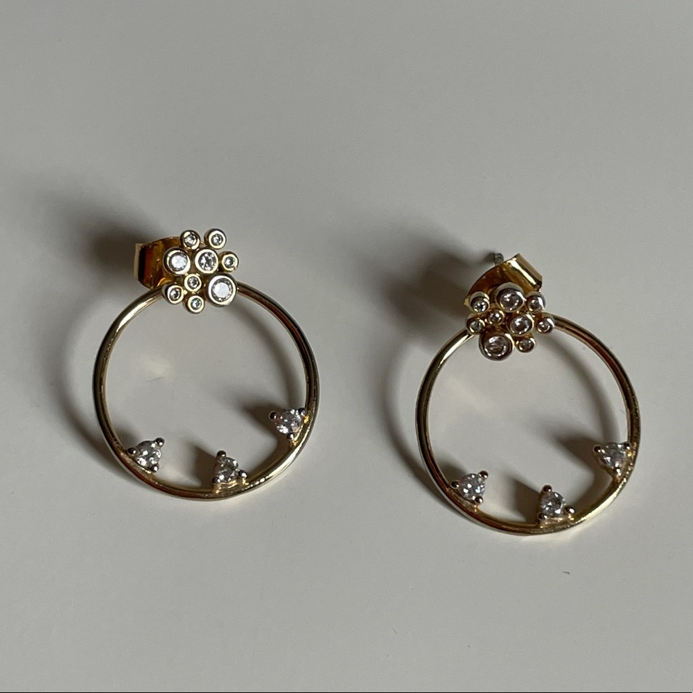 NWOT Anthropologie Earring Stud Hoop Set Gold